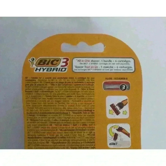 Bic Comfort 3 Hybrid Razor, 1 Handle + 6 Refills New Unopened Package - Picture 6 of 7